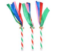 Milisten 3 Pièces Cloche de roche à main accessoires faire la fête couleur applaudissement tournoiement bâtons d'encouragement accessoire d'équipe de danse pom-pom girl Plastique Coloré