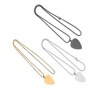 Milisten 3 Pièces Collier Médiator Guitare Acier Inoxydable Durable avec Pendentif Cœur Accessoire Musical pour Guitaristes et de Mode