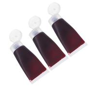 Milisten 3 Pièces Fake Blood Washable For Halloween Cosplay Safe Thick Realistic Vampire Makeup Props For Face Clothes And Pranks