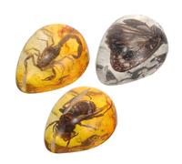 Milisten 3 pièces Insecte Décoratif avec Spécimens Réels Scorpion Abeille Pendentifs DIY Artisanat Collection Petite