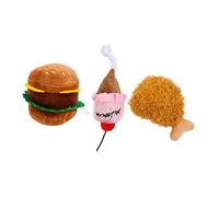 Milisten 3 Pièces Jouets en Peluche pour Chiens Et Chats Jouets Interactifs en Forme De Nourriture avec Sifflet Simulé pour Animaux Couleurs Attrayantes pour Jeux Et Entraînement