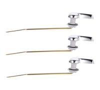 Milisten 3 Pièces Kit de Remplacement Poignée de Chasse D'eau Avant en Cuivre et Abs, Levier Robuste Trous Triples pour Installation Polyvalente, pour Réservoir de Toilette à Domicile