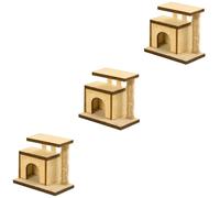 Milisten 3 Pièces Mini Maison Décorative pour Chat Griffoir Réaliste et pour Animaux de Compagnie Accessoire de Décoration pour Scènes Miniatures et Projets DIY