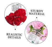 Milisten 3 Pièces Miniature Glass Vase with Rose Flowers Nordic Style Mini Dollhouse Decor for Collectors and Tiny Homes