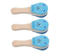 Milisten 3 pièces Musical Bois Souris pour Garçon Fille Instrument de Percussion Orff Naturel Éducatif Précoce pour Interaction Parent Garçon Fille