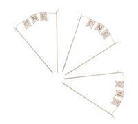 Milisten 3 Pièces One Cake Topper Bois Naturel pour Gâteau Anniversaire Décoration Gravée et Stable pour Fête Anniversaire Garçon Fille
