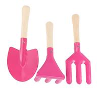 Milisten 3 Pièces Set de Outils de Jardinage Garçon Fille Mini Pelle et Râteau Bois pour et Fleurs Kit Éducatif Rose pour Garçon Fille Jardinage Potager