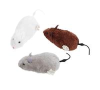 Milisten 3 pièces Souris Mécanique pour Chat Peluche Réaliste Interactif et Stimule Instinct de Chasse et Jeu Groupe Adapté Intérieur