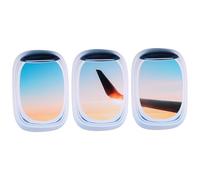 Milisten 3 pièces Stickers Muraux Combinaison Porthole Fenêtre Décorative Amovible Autocollants Muraux Garçon Fille Chambre Maternelle Décoration Porte et Vitre Effet Paysage Avion Créatif