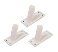 Milisten 3 pièces Support Mural pour Mât de Drapeau Auto-adhésif Base Plastique Résistante Aux Intempéries Fixation Stable pour Drapeaux de Jardin et Décoratifs Installation Facile Murs et