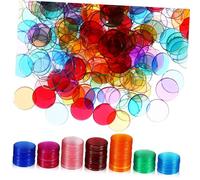 Milisten 300 Pièces Chips à Bingo Transparent Jetons Ronds Colorés pour Jeu de Bingo Éducation et Comptage Classe Accessoires de Fête et Activités Ludiques