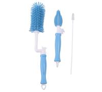 Milisten 3pièces Goupillon pour Biberon Silicone avec Brosse Rotative pour Tétine et Biberon Alimentation Manche Long pour Nettoyer Facilement