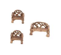Milisten 3pièces Mini Mobilier De Jardin Résine Chaise Et Banc Miniatures Figurines De Décoration pour Micro-Paysage Et Intérieur