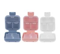 Milisten 3pièces Pilulier à Compartiments Petit Format Design Compact pour Ranger Vitamines et Comprimés Portable et Hermétique pour Voyages