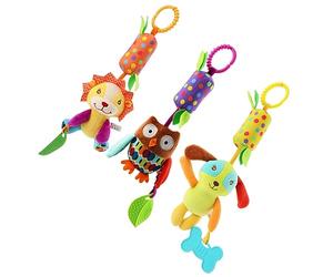 Milisten 3pièces pour Garçon Fille Lot de Clochettes Rotatives de Lit Carillon à Vent Jouets Cadeaux Animaux Lion Chien Hibou