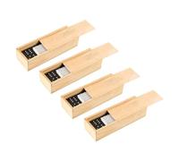 Milisten 4 Ensembles Coffret Dominos Jeu de Société pour Adultes et Rangement Élégant Bois avec Coulissant