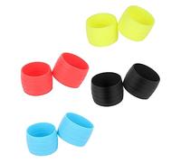 Milisten 4 Paires Anneaux Fixes pour Guidon de Sangle Antidérapante Accessoires de Sécurité pour de Route et Vtt Rouge Bleu Noir Jaune