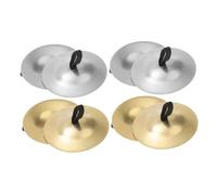 Milisten 4 Paires Mini Cymbales à Doigts pour Danse Du Ventre Compactes Doré et Argenté Instrument de Percussion Portable pour Performances et Fêtes Dansantes