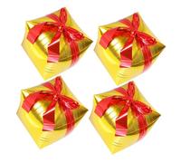 Milisten 4 Pièces Ballons Aluminium pour Noël Coffret Décoration Festive avec Rubans Colorés Ballons Réutilisables et Solides pour Fêtes et Photos Couleur Aléatoire