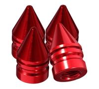 Milisten 4 pièces Bouchons de Valve Alliage Aluminium Robustes Forme de Cône Couvre-ventil pour Pneus de Voiture et Moto de Rouge Décoration