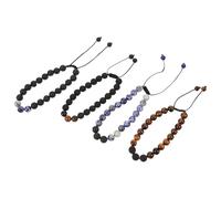 Milisten 4 Pièces Bracelet Tissé Unisexe 8mm en Pierre Œil de Tigre | Pelelith, Style Délicat et Voyant, pour Voyage et Bureau Couleur Aléatoire