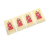 Milisten 4 Pièces Carte Amulette 2027 Année Chèvre en Acier Inoxydable Doré | Résistante à L’eau, Format Discret pour Portefeuille ou Poche, Charme Amulette Chinois, Présent D’échange au Bureau