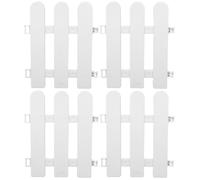 Milisten 4 pièces Clôture de Jardin Extérieur Blanche Barrière Plastique pour Animaux et Aménagement Paysager Bordure Décorative Sécurisée pour Pelouse Jardin et Parc