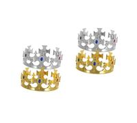 Milisten 4 pièces Couronnes de Prince Brillantes pour Fête Danniversaire Garçon Fille Accessoires de Costume Royal Mixte Diadèmes Élégants et Or