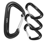 Milisten 4 Pièces Crochets d en Acier Inoxydable 12kn avec Anneau pour Camping Escalade Randonnée Porte-clés Équipement De Corde Chaîne Support (Noir)