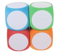 Milisten 4 pièces Dés Mousse Vierges Personnalisables Format Dés Effaçables à Sec pour Jeux Éducatifs Activités de Fête et Bricolage Garçon Fille Cubes Colorés Rouge Orange Bleu Vert
