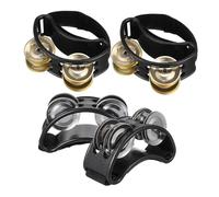 Milisten 4 pièces Double Rangée de Grelots pour Percussion Pied Tambourin Portable à Clair Design Chic et Complexes pour Musiciens et Concerts