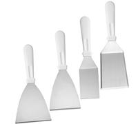 Milisten 4 Pièces Ensemble de Pelle de Cuisine spatule à Griller Multifonctionnel spatule à Frire spatule en Acier Inoxydable pour spatule à Burger en métal spatule à poêle PP Blanche
