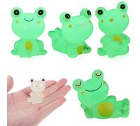 Milisten 4 Pièces Figurines de Grenouilles Miniatures en Résine Phosphorescente Vertes, Décor de Bureau Adorable et Facile à Ranger pour Présent ou Décoration