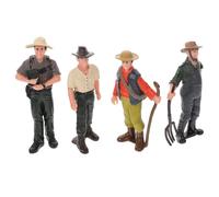 Milisten 4 pièces Figurines Ouvriers Agricoles Modèles Réalistes pour Décoration Micro-Paysage et Éducatif Garçon Fille