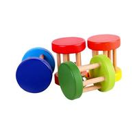 Milisten 4 Pièces Hochet Bois pour Garçon Fille Éducatif et Portable Développement Sensoriel et Motricité Fine Adapté pour Garçons et Filles Dès la Naissance Couleur