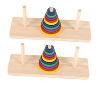 Milisten 4 pièces Jeu de Puzzle Bois Empilable Coloré Éducatif Hanoï Tour pour Adultes et Garçon Fille Puzzle Intellectuel sans Danger avec Surface Lisse Améliore Créativité et Imagination