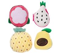 Milisten 4 Pièces Jouets Peluche pour avec Herbe à Chat Avocat Fruit du Dragon Ananas Accessoires Ludiques Intérieur