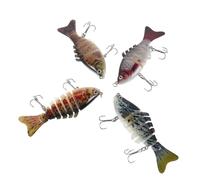 Milisten 4 pièces Leurres de Articulés Segments Réalistes pour Eau Douce et Salée Imitation Naturelle Mouvement Fluide Design Lent Coulant Accessoires de Polyvalents