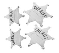 Milisten 4 Pièces Lot de Badges Shérif Alliage de Zinc Étoile à Six Branches Réaliste Accessoire Costume Western pour Halloween Jeux de Rôle et Fêtes à Thème