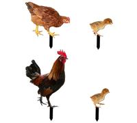 Milisten 4 pièces Lot de Piquets de Jardin Acrylique Forme Poule Décorative pour Cour Extérieure Jardin Patio