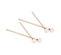 Milisten 4 Pièces Maillets de Timbale avec Tête Feutre Blanche Manche Bois Rouge Maillets Percussion pour Orchestre et Concert Baguettes Bois pour Tambours Main