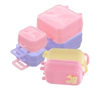 Milisten 4 Pièces Miniature Doll Suitcases for Dolls Plastic Travel Storage Case Portable Dollhouse Accessories Stylish Tiny Luggage for