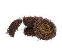 Milisten 4 pièces Nid Oiseau Artificiel Rotin Réaliste Décoration pour Jardin Fête Pâques Mariage et Maison Accessoire Décoratif Naturel