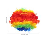 Milisten 4 pièces Perruques Clown Afro Bouclées Colorées Perruque Disco Années Accessoires Costume Fête Carnaval Halloween