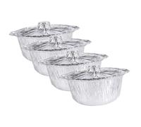 Milisten 4 pièces Pot Papier Résistant Haute Température pour Barbecue Extérieur Cuisson Four et Pique- Récipients Jetables Robustes pour Viande et