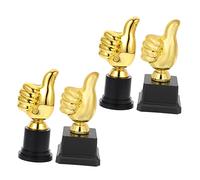 Milisten 4 pièces Trophées Pouce Garçon Fille Récompense Ludique Compétition Scolaire Design Réaliste Durable