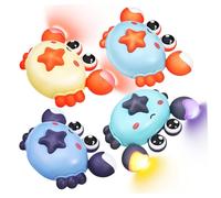Milisten 4 Pièces Voitures Retour Crabes Lumineuses Jouets Garçon Fille Voitures sans Piles Interactif pour Développement Sensoriel de Fête Animaux Marins