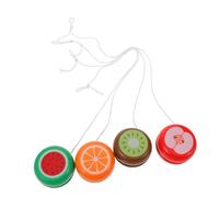 Milisten 4 Pièces Wooden Yo Yo Set for Responsive Beginner String Toys with Cartoon Animal Designs Educational Playthings for Preschool and Party Prizes