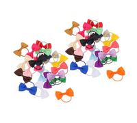 Milisten 40 Pièces Dog Hair Bows Bowknot Accessories with Elastic Bands for Small Breeds Yorkie Maltese Poodle Grooming and Daily Wear