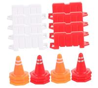Milisten 40 pièces Panneaux de Circulation Miniatures Jouets Éducatifs pour Garçon Fille Apprentissage Sécurité Routière Enseignement Scolaire Jeu de Signalisation et Barricades PP Rouge